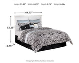 Bostwick Shoals Queen/Full Panel Headboard Bed with Mirrored Dresser and Chest in White - PKG002736