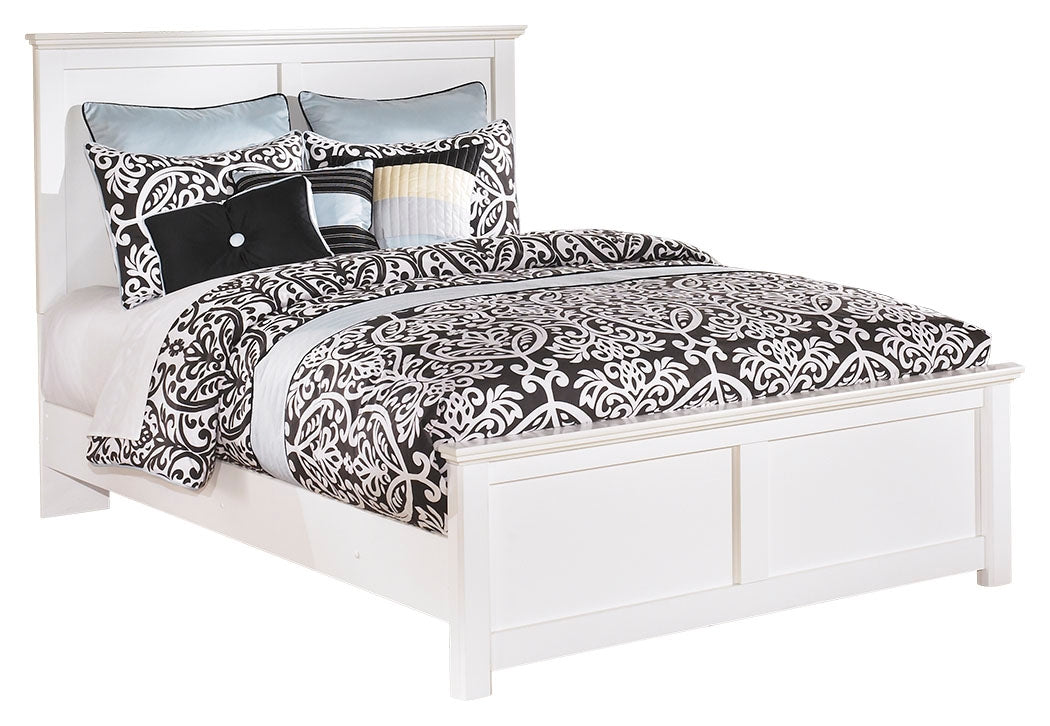 Bostwick Shoals Queen Panel Bed with Mirrored Dresser and 2 Nightstands in White - PKG002785