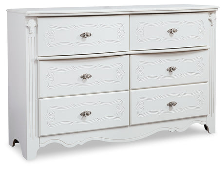 Bostwick Shoals Twin Panel Bed with Mirrored Dresser, Chest and 2 Nightstands in White - PKG002794