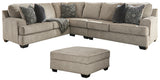 Bovarian 3-Piece Sectional with Ottoman in Stone from Ashley - Luna Furniture