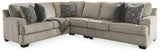 Bovarian 3-Piece Sectional with Ottoman in Stone from Ashley - Luna Furniture