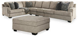 Bovarian 4-Piece Sectional with Ottoman in Stone from Ashley - Luna Furniture