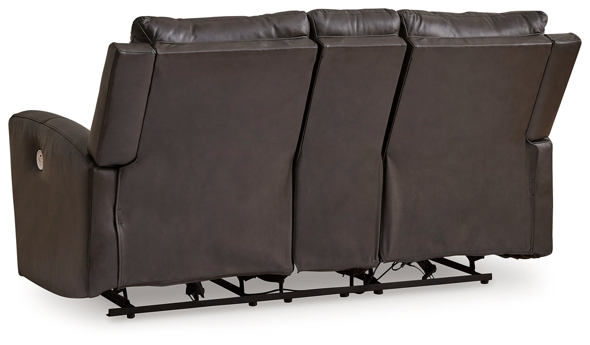 Boxmere Storm Power Reclining Loveseat with Console from Ashley - Luna Furniture