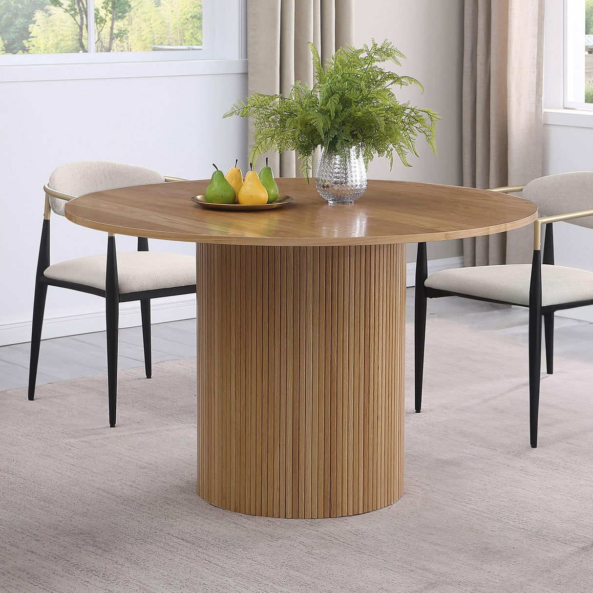 Bradbury Round 48-inch Wood Dining Table Natural Brown from Coaster - Luna Furniture