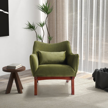 Brayden Olive Green Velvet Lounge Chair - LCH00300205