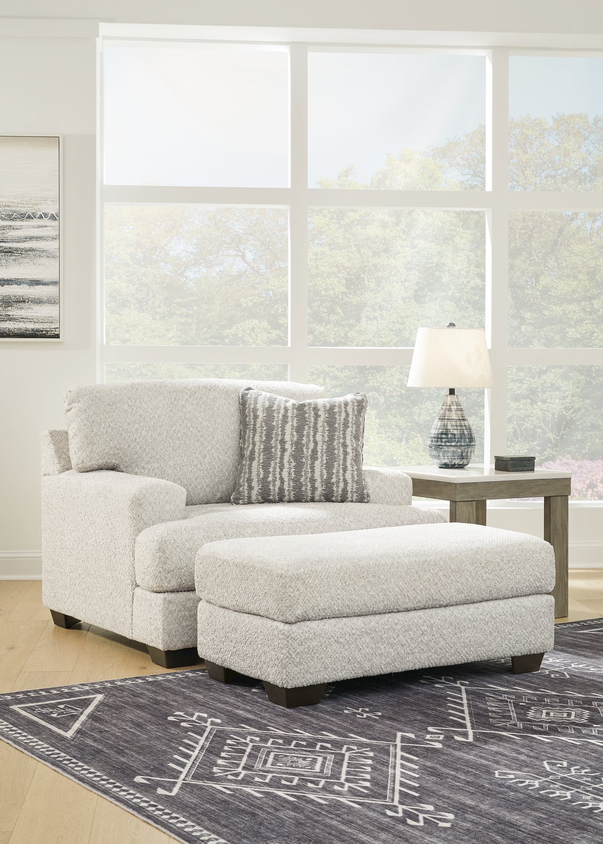 Brebryan Chair and Ottoman in Flannel from Ashley - Luna Furniture