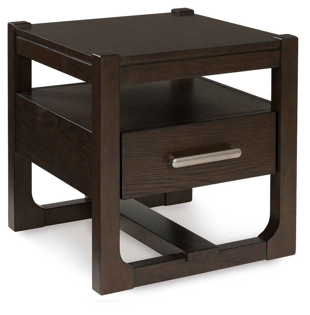 Breckington Dark Brown End Table - T856-2