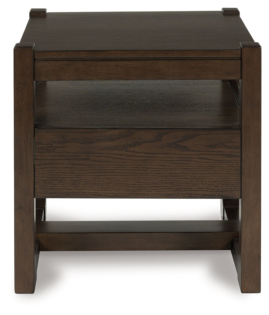 Breckington Dark Brown End Table - T856-2