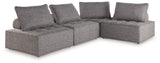 Bree Zee 4-Piece Outdoor Sectional with End Table in Brown from Ashley - Luna Furniture