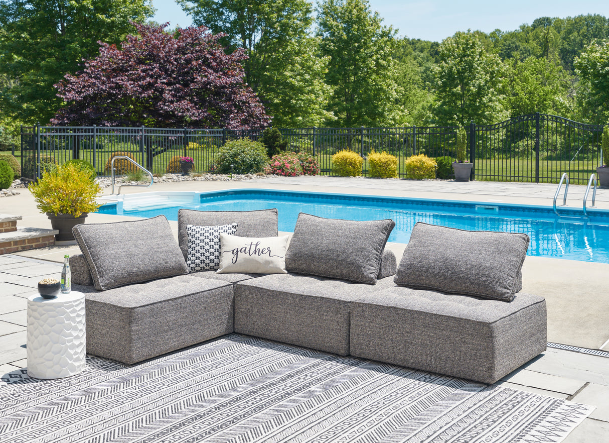 Bree Zee 4-Piece Outdoor Sectional with End Table in Brown from Ashley - Luna Furniture