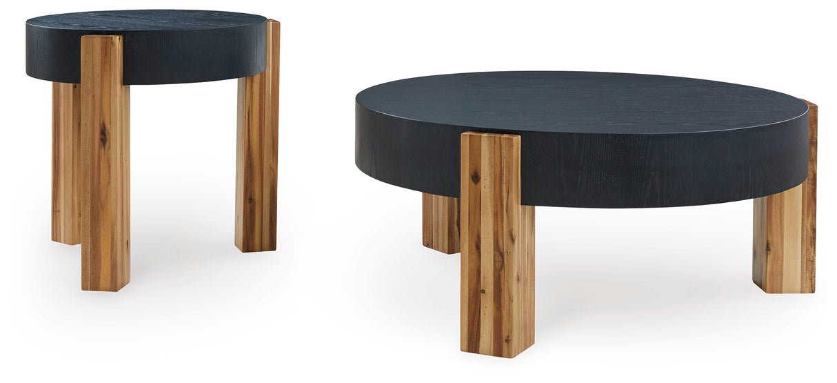 Breenmore Black/Natural Table from Ashley - Luna Furniture