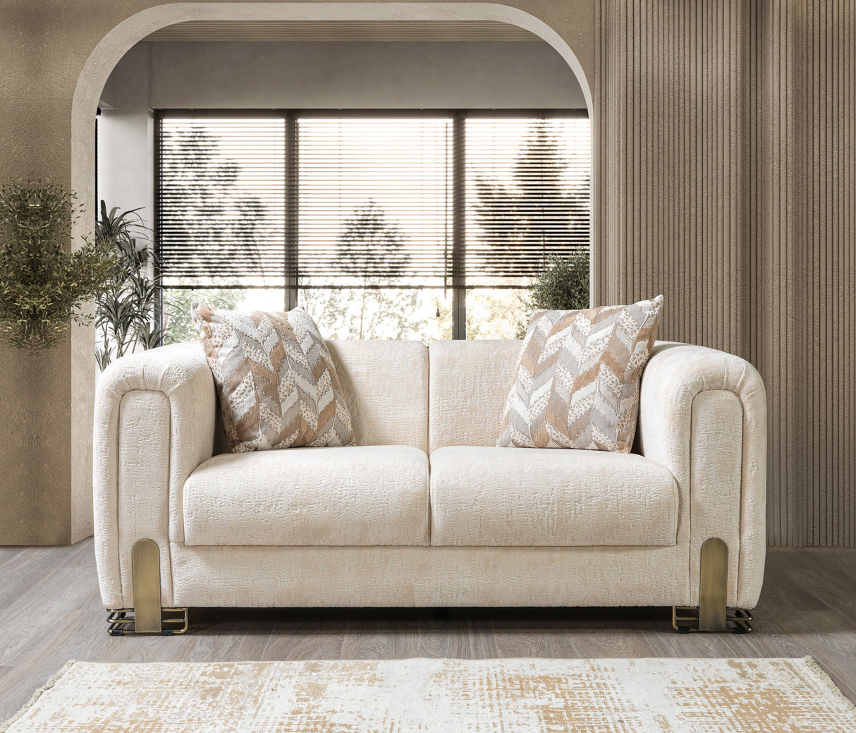 Brenda Ivory Boucle  Sofa 93" & Loveseat 71" - BRENDAIV-SL