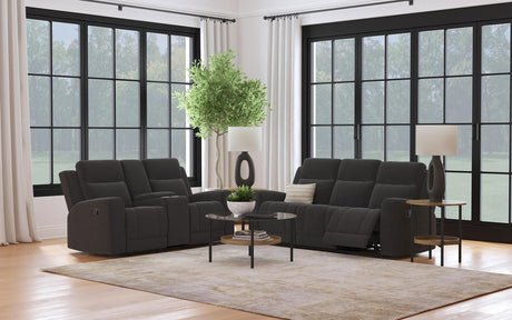 Brentwood 2-piece Upholstered Motion Reclining Sofa Set Dark Charcoal - 610284-S2