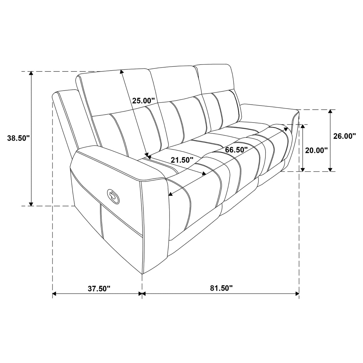 Brentwood 2-piece Upholstered Motion Reclining Sofa Set Dark Charcoal - 610284-S2