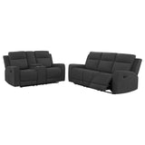 Brentwood 2-piece Upholstered Motion Reclining Sofa Set Dark Charcoal - 610284-S2