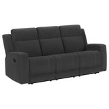 Brentwood 2-piece Upholstered Motion Reclining Sofa Set Dark Charcoal - 610284-S2