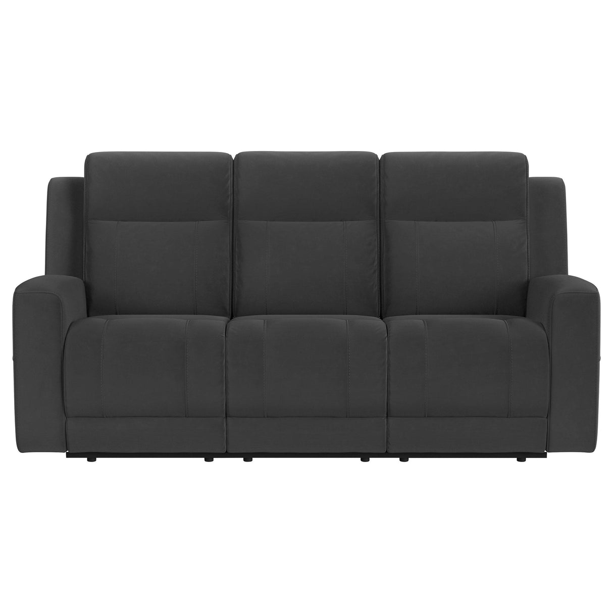 Brentwood 2-piece Upholstered Motion Reclining Sofa Set Dark Charcoal - 610284-S2