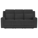 Brentwood 2-piece Upholstered Motion Reclining Sofa Set Dark Charcoal - 610284-S2