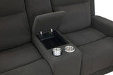 Brentwood Upholstered Motion Reclining Loveseat with Console Dark Charcoal from Coaster - Luna Furniture