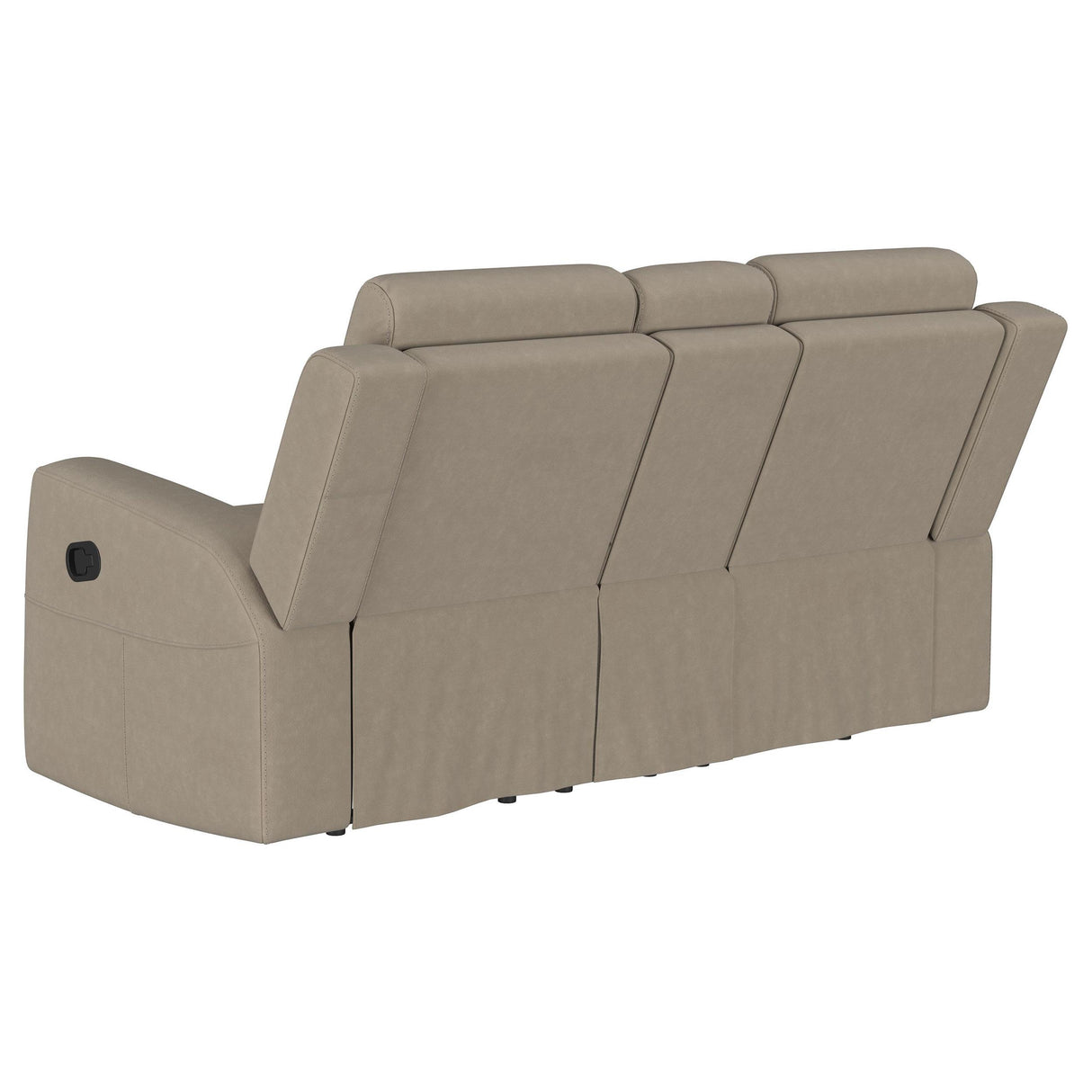 Brentwood Upholstered Motion Reclining Loveseat with Console Taupe from Coaster - Luna Furniture