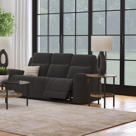 Brentwood Upholstered Motion Reclining Sofa Dark Charcoal - 610284