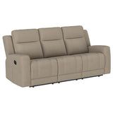 Brentwood Upholstered Motion Reclining Sofa Taupe - 610281