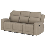 Brentwood Upholstered Motion Reclining Sofa Taupe - 610281