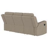 Brentwood Upholstered Motion Reclining Sofa Taupe - 610281