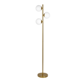 Brilliance Modern Gold Brush Floor Lamp, Opal Glass Shades and Round Metal Base - FLL03700401