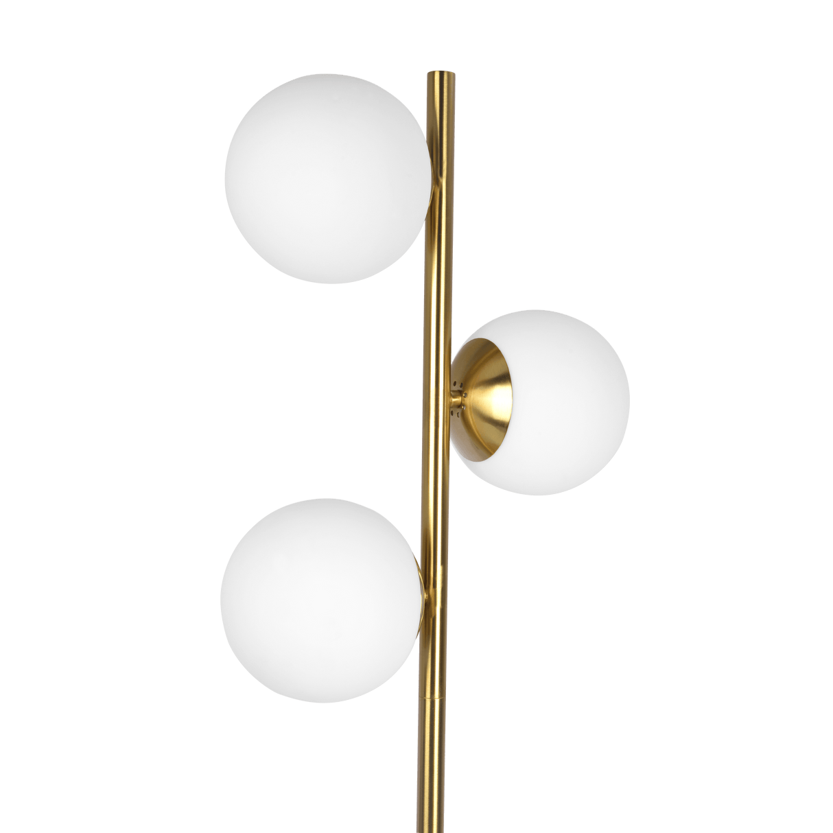 Brilliance Modern Gold Brush Floor Lamp, Opal Glass Shades and Round Metal Base - FLL03700401