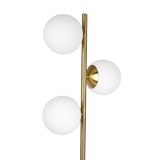 Brilliance Modern Gold Brush Floor Lamp, Opal Glass Shades and Round Metal Base - FLL03700401