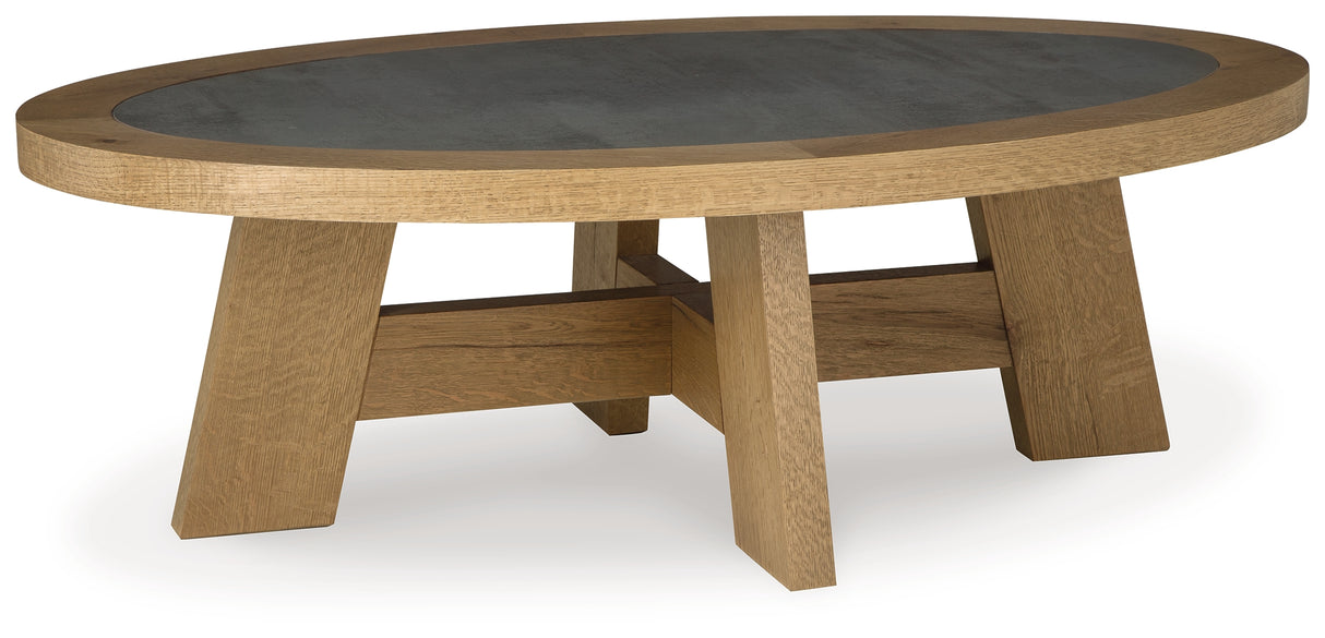 Brinstead Coffee Table with 1 End Table in Light Brown from Ashley - Luna Furniture