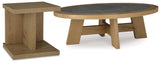 Brinstead Coffee Table with 1 End Table in Light Brown from Ashley - Luna Furniture