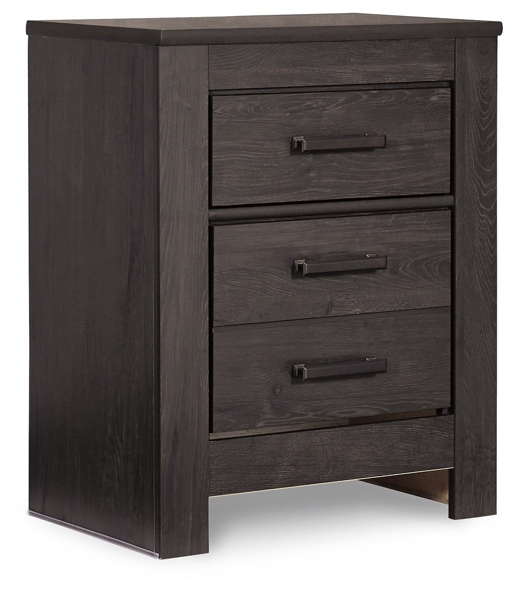 Brinxton Full Panel Bed with Nightstand in Charcoal from Ashley - Luna Furniture