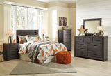 Brinxton Full Panel Headboard Bed with Mirrored Dresser and Chest in Charcoal from Ashley - Luna Furniture