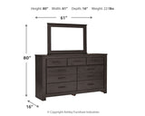 Brinxton Full Panel Headboard Bed with Mirrored Dresser and Chest in Charcoal from Ashley - Luna Furniture