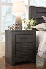 Brinxton Full Panel Headboard Bed with Mirrored Dresser, Chest and 2 Nightstands in Charcoal from Ashley - Luna Furniture