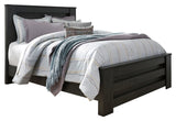 Brinxton King Panel Bed with Mirrored Dresser and 2 Nightstands in Charcoal from Ashley - Luna Furniture