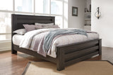 Brinxton King Panel Bed with Mirrored Dresser and Chest in Charcoal from Ashley - Luna Furniture