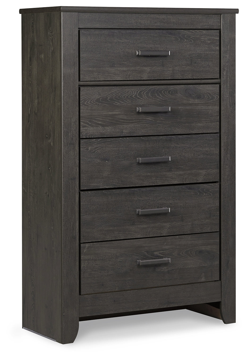 Brinxton King Panel Bed with Mirrored Dresser and Chest in Charcoal from Ashley - Luna Furniture