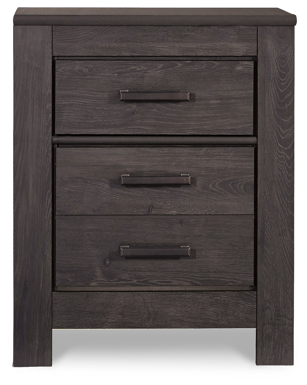 Brinxton King Panel Bed with Mirrored Dresser and Nightstand in Charcoal from Ashley - Luna Furniture