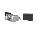 Brinxton Queen/Full Panel Headboard Bed with Dresser in Charcoal from Ashley - Luna Furniture