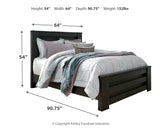 Brinxton Queen/Full Panel Headboard Bed with Dresser in Charcoal from Ashley - Luna Furniture