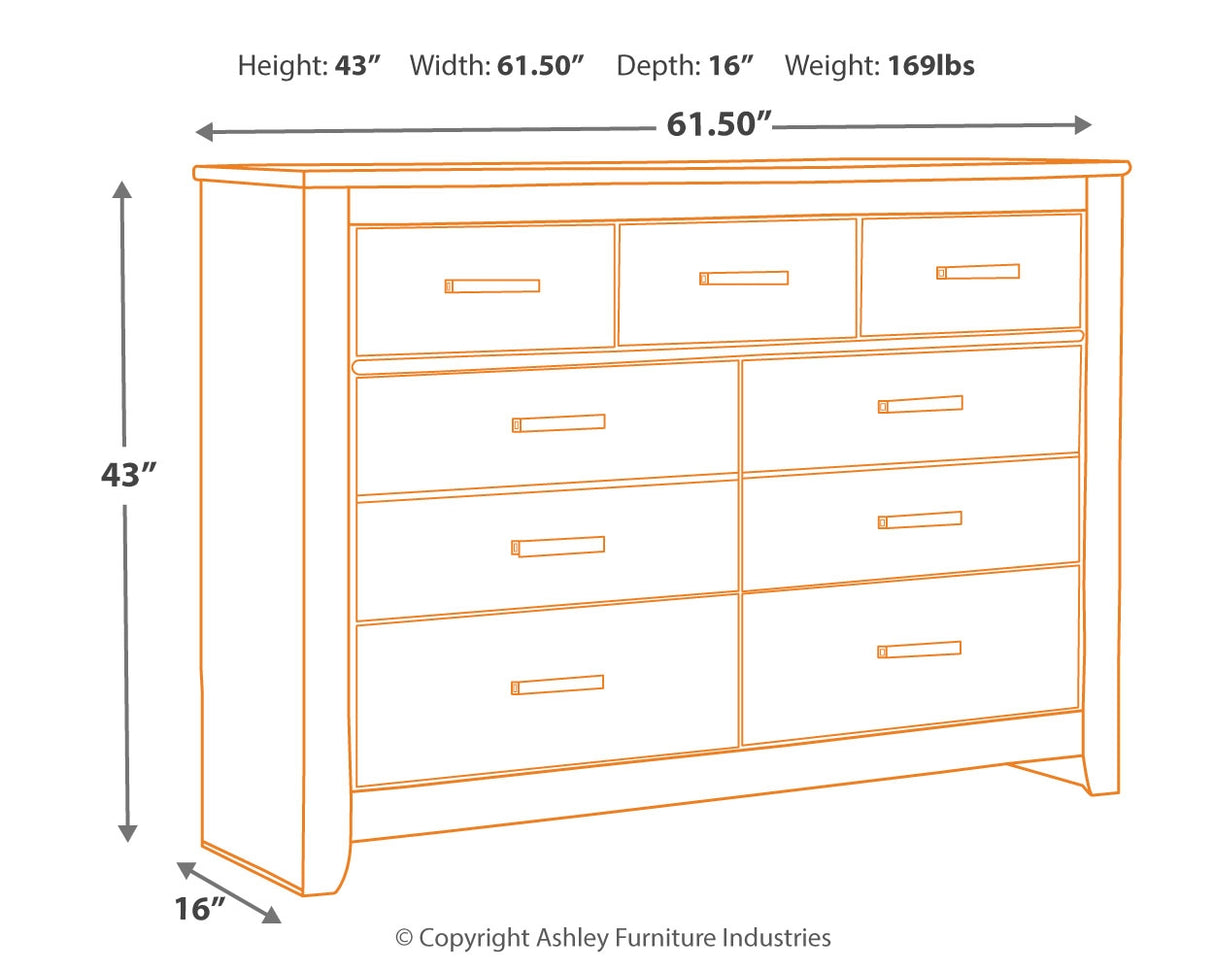 Brinxton Queen/Full Panel Headboard Bed with Dresser in Charcoal from Ashley - Luna Furniture