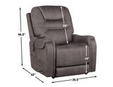 Brisbane Power Lift Chair w/Three Heat Zones, Stone - BS850CG