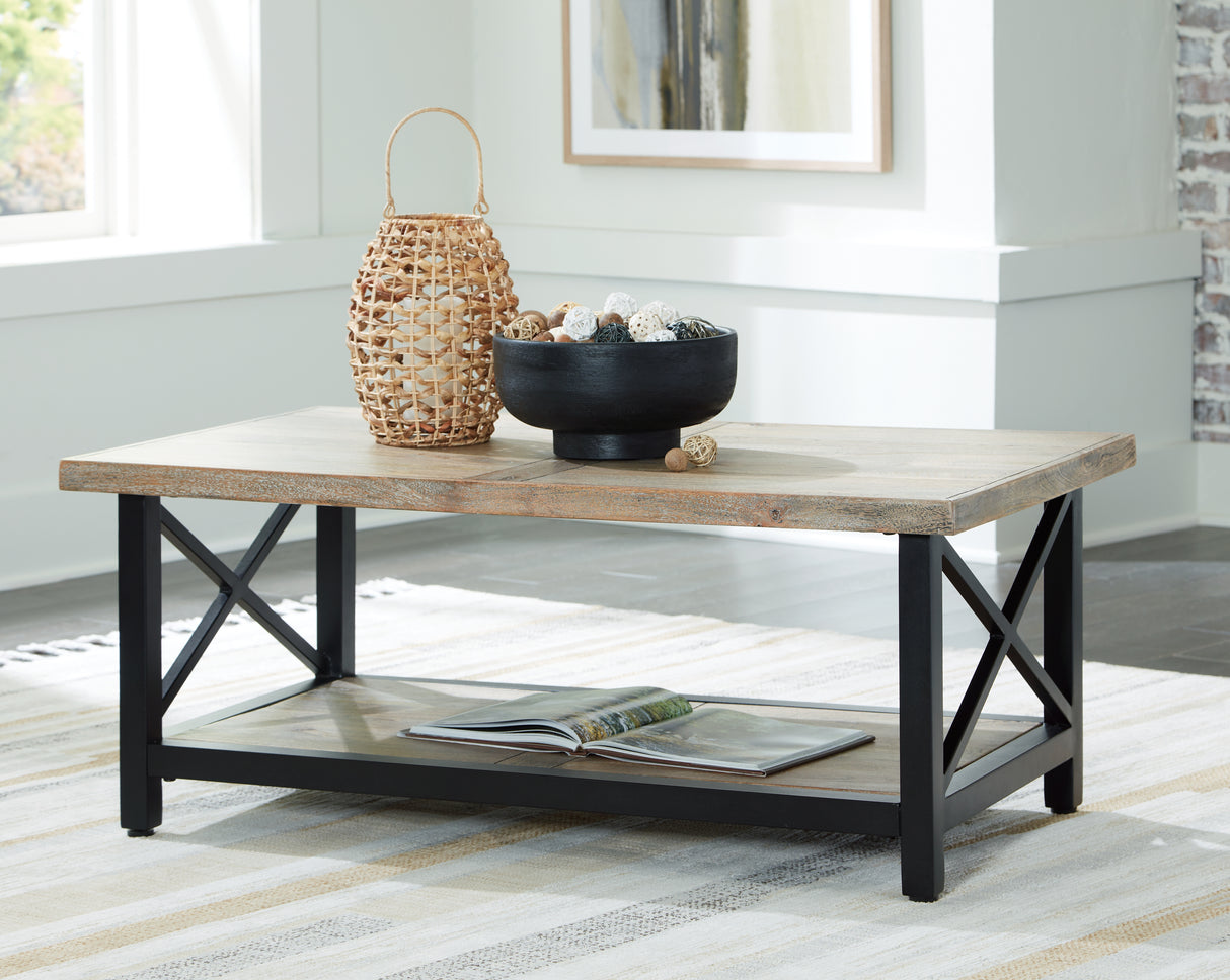 Bristenfort Coffee Table with 1 End Table in Brown/Black - PKG016514