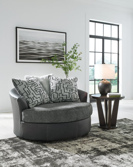 Brixley Pier Graphite Oversized Swivel Accent Chair - 2990621