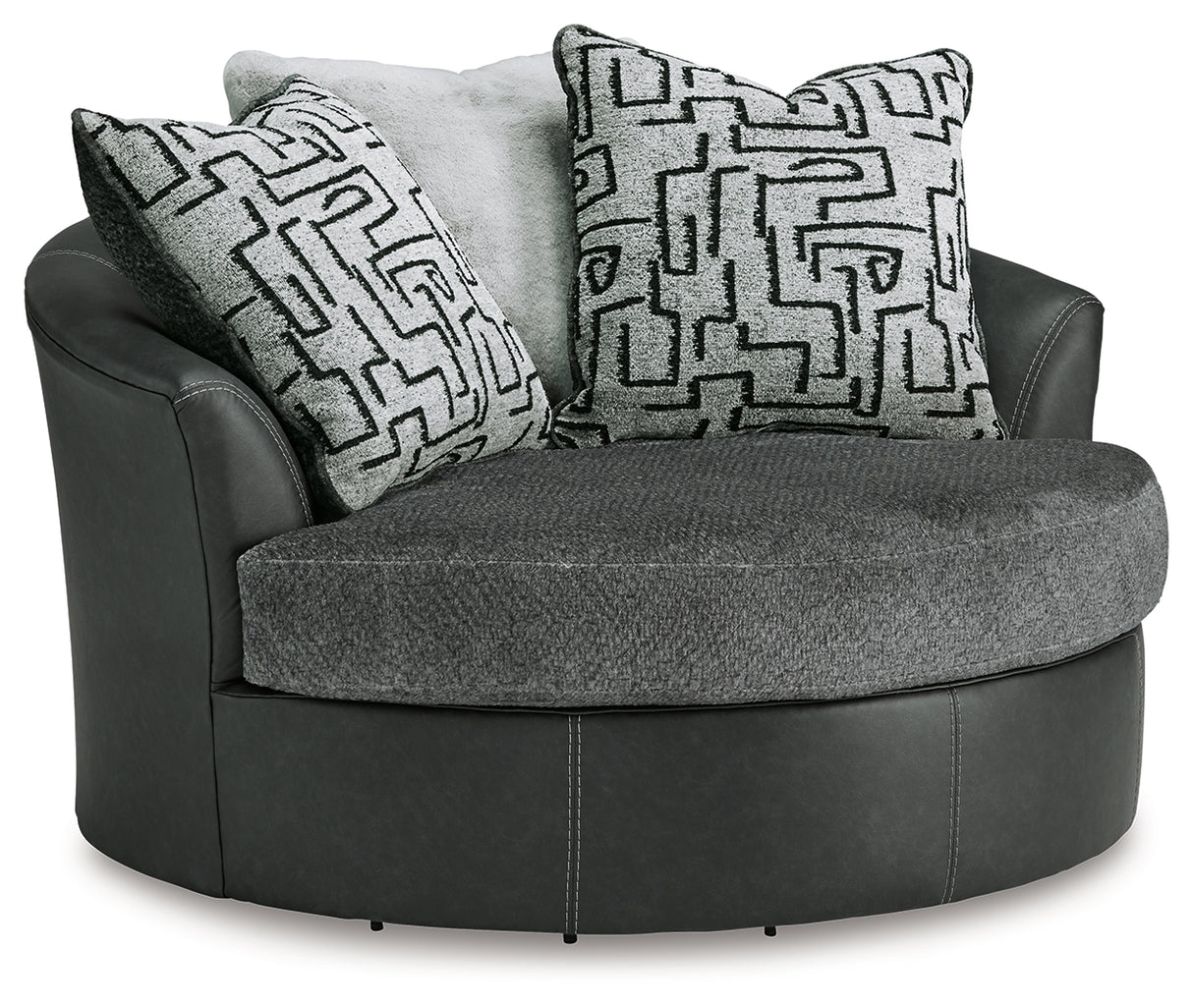 Brixley Pier Graphite Oversized Swivel Accent Chair from Ashley - Luna Furniture