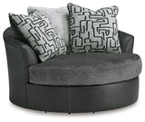 Brixley Pier Graphite Oversized Swivel Accent Chair from Ashley - Luna Furniture