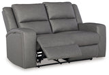 Brixworth Slate Reclining Loveseat from Ashley - Luna Furniture